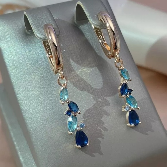 ⭐️new Colorful Natural Zircon Dangle Drop Earrings - Picture 2 of 10